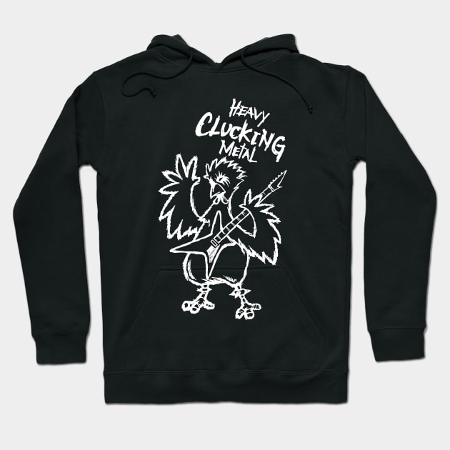 Heavy Metal Band Guitarist Chicken Guitar Playing Chick Gift Hoodie by TellingTales